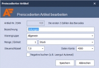 Afono 365 / Zeitungen GTIN EAN Code mit Preis scannen